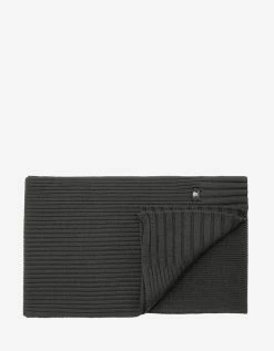 Versace Grey Ribbed Wool Scarf Accessories