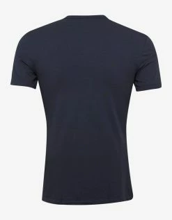 Versace Gym Clothing Navy Blue Greca Trim Stretch Cotton T-Shirt