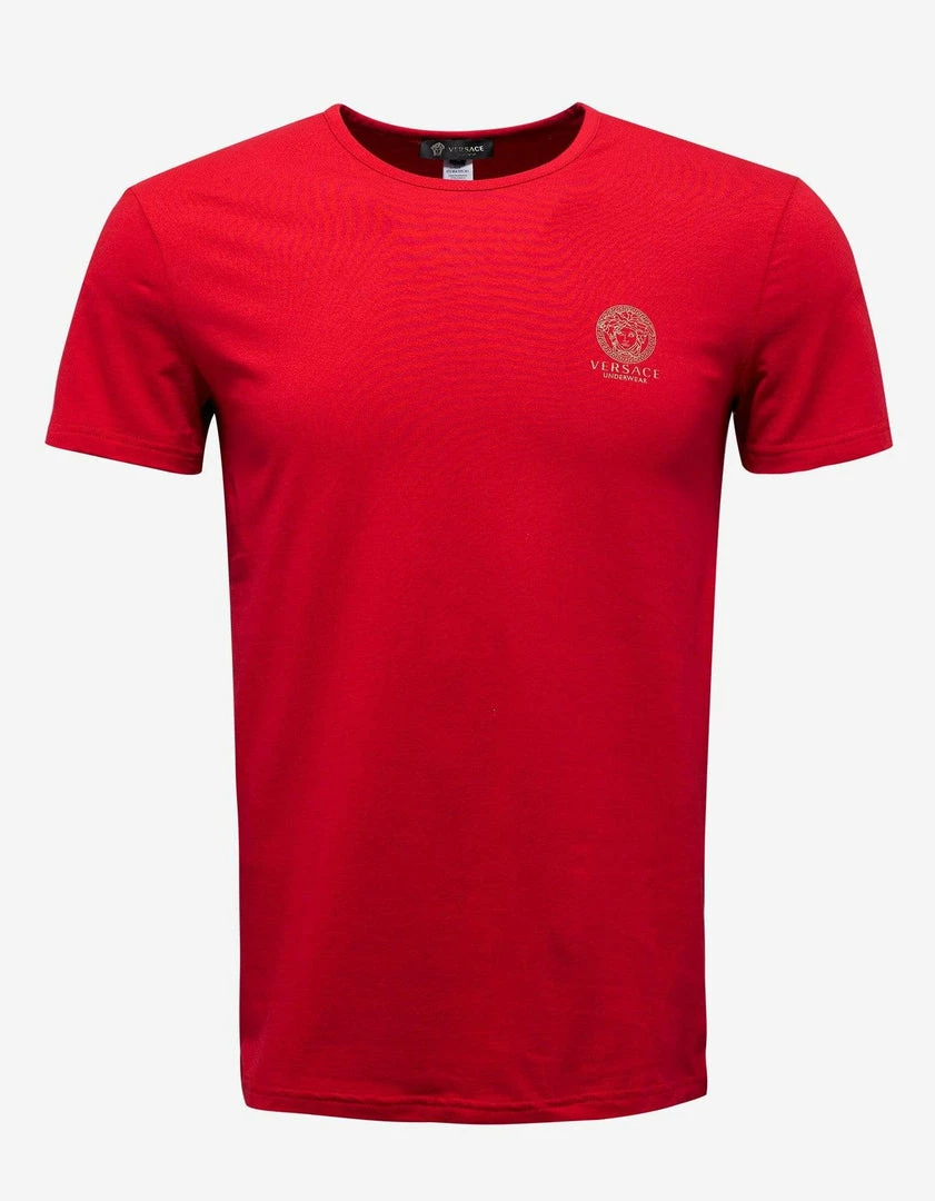 Best Sale ๐ Versace Gym Red Stretch Cotton T-Shirt โญ 3 Versace Gym Red Stretch Cotton T-Shirt