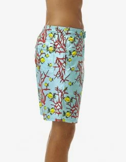 Vilebrequin Lagoon Blue Coral & Fish Print Moorea Swim Shorts