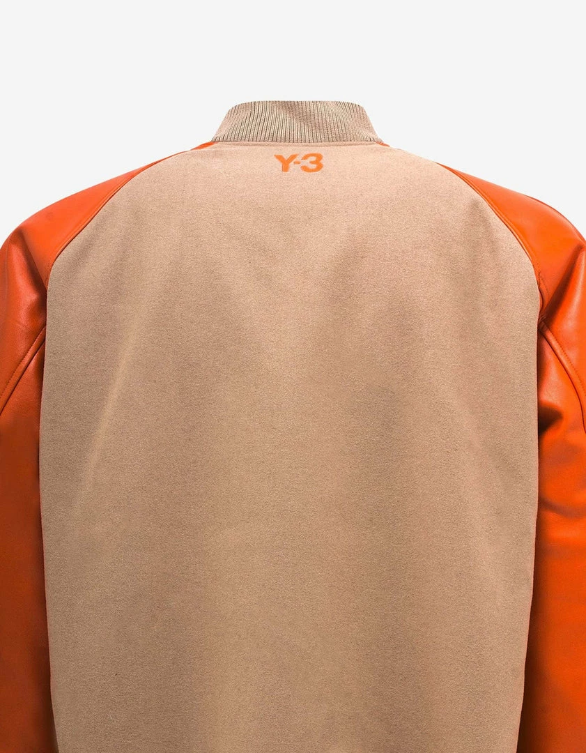 Wholesale 😀 Y-3 Khaki And Orange Classic Varsity Jacket 💯 6 Y-3 Khaki And Orange Classic Varsity Jacket