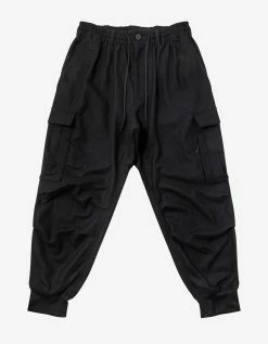 Y-3 Black Classic Wool Flannel Cargo Pants