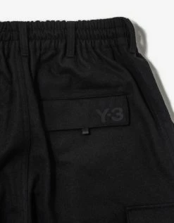 Y-3 Black Classic Wool Flannel Cargo Pants