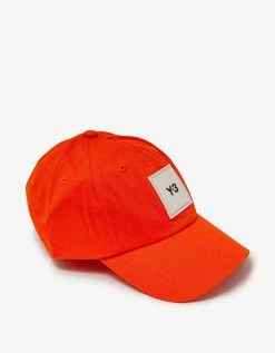 Y-3 Orange Square Label Cap Accessories