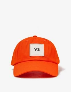 Y-3 Orange Square Label Cap Accessories
