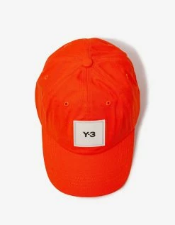 Y-3 Orange Square Label Cap Accessories