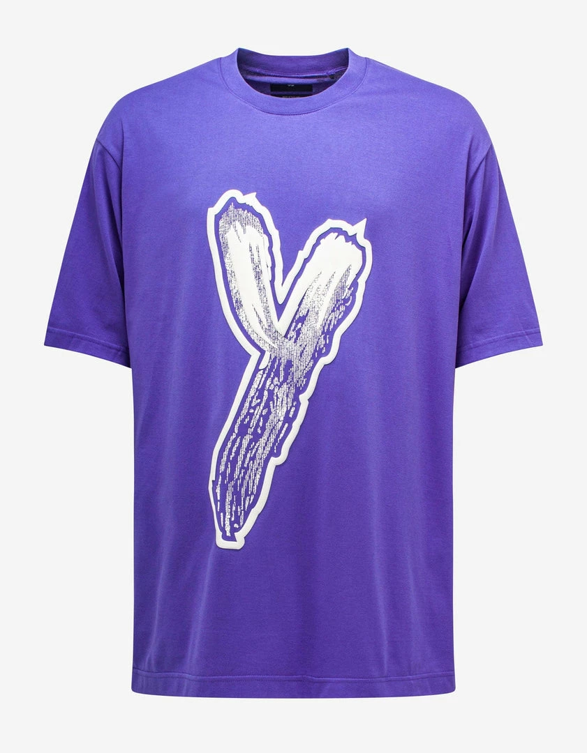 Hot Sale π₯ Y-3 Purple Logo Print Oversized T-Shirt Clothing π 3 Y-3 Purple Logo Print Oversized T-Shirt Clothing