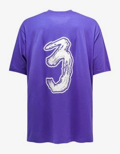 Y-3 Purple Logo Print Oversized T-Shirt Clothing