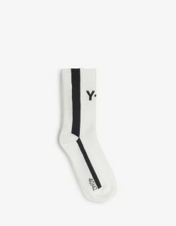 Y-3 Accessories White Contrast Stripe Logo Socks