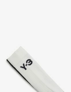 Y-3 Accessories White Contrast Stripe Logo Socks