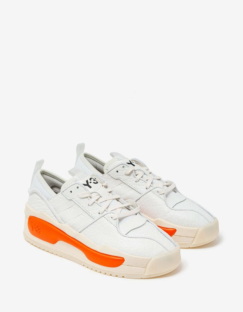 Flash Sale ⌛ Y-3 White & Orange Hokori III Trainers 🎁 3 Y-3 White & Orange Hokori III Trainers