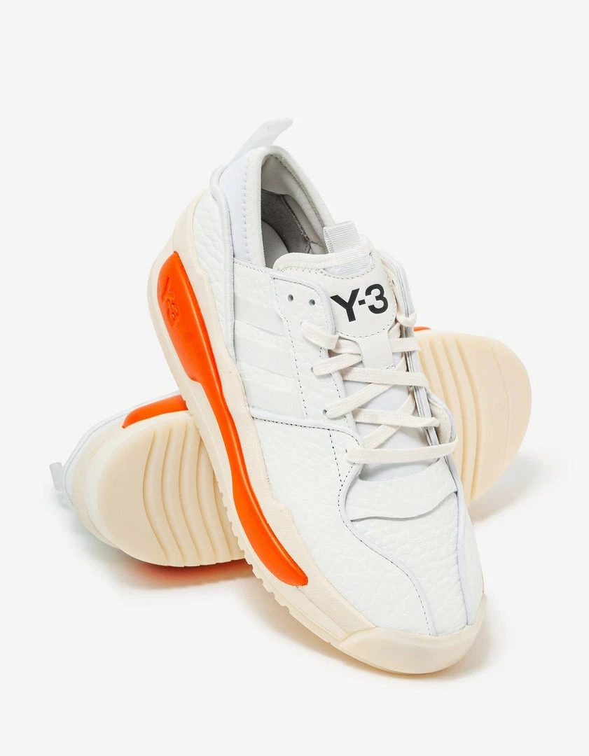 Flash Sale ⌛ Y-3 White & Orange Hokori III Trainers 🎁 9 Y-3 White & Orange Hokori III Trainers