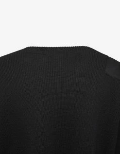 Yohji Yamamoto Black Wool Sweater With Contrast Patches Clothing